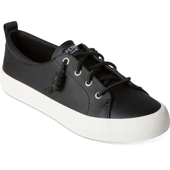 SPERRY CREST VIBE AP LEATHER BLACK SIZE 7 COLOR BLACK LEATHER NWT - Picture 2 of 9